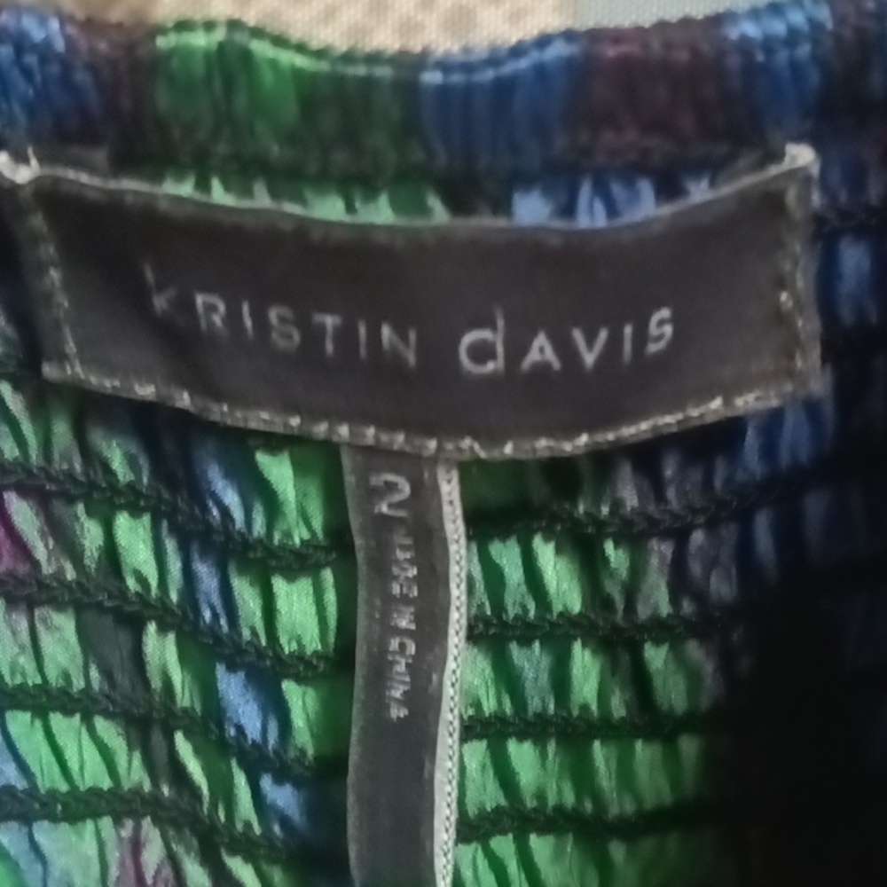 NWOT kristen davis multi-colored v-neckline strappy dress Size 2